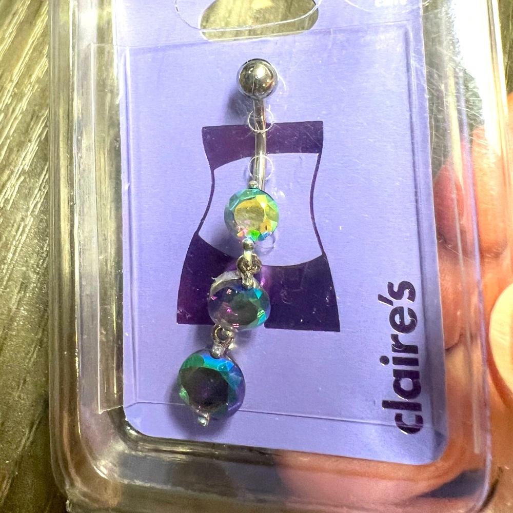 Rainbow Cubic Zirconia Navel Ring NWT